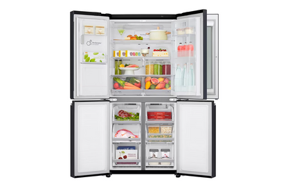 LG GFV570MBL 508L Slim French Door Fridge InstaView Matte Black Freezer