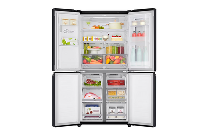 LG GFV570MBL 508L Slim French Door Fridge InstaView Matte Black Freezer