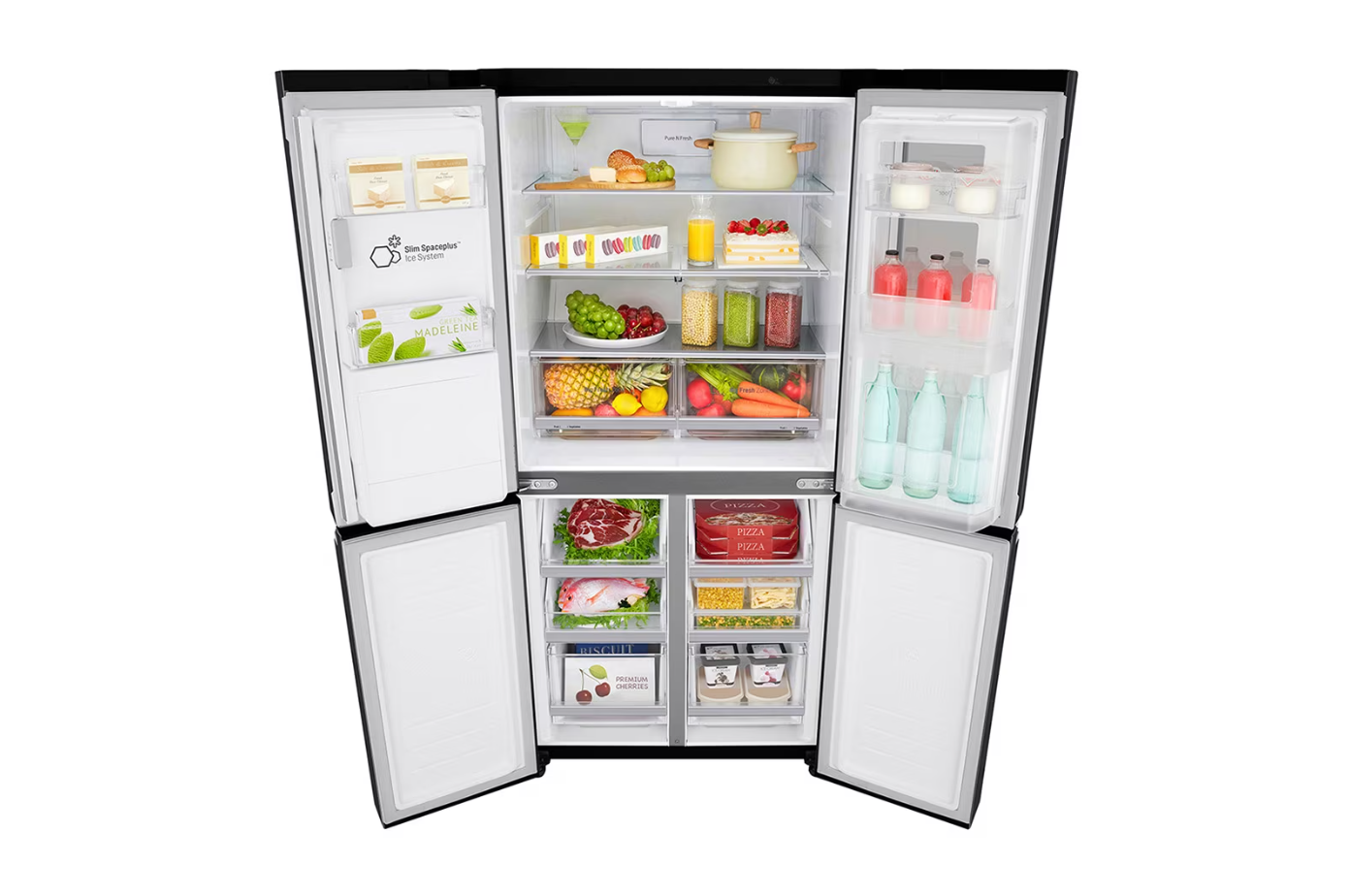 LG GFV570MBL 508L Slim French Door Fridge InstaView Matte Black Freezer