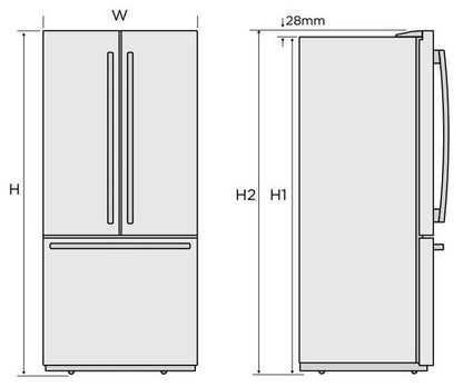 Westinghouse 524L Stainless Steel French Door -  Seconds