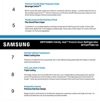 SRF7900BFH Samsung 640L Family Hub French Door Smart Refrigerator