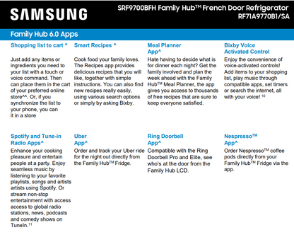 SRF7900BFH Samsung 640L Family Hub French Door Smart Refrigerator