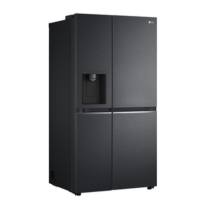 LG 635L Side by Side fridge Matt Black - Seconds