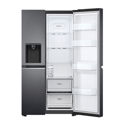 LG 635L Side by Side fridge Matt Black - Seconds