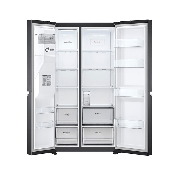 LG 635L Side by Side fridge Matt Black - Seconds