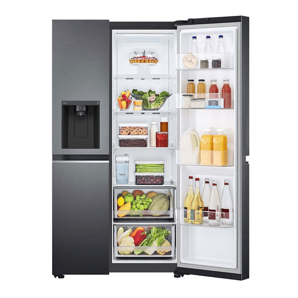 LG 635L Side by Side fridge Matt Black - Seconds