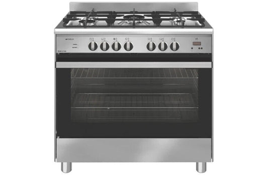 Emelia 90cm Stainless steel Dual fuel freestanding gas stove & oven