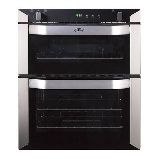 Belling 70cm Silver In built under gas double oven