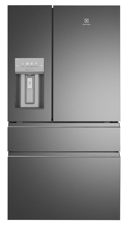 Electrolux 609LT black French door fridge with water dispenser and ice - Seconds