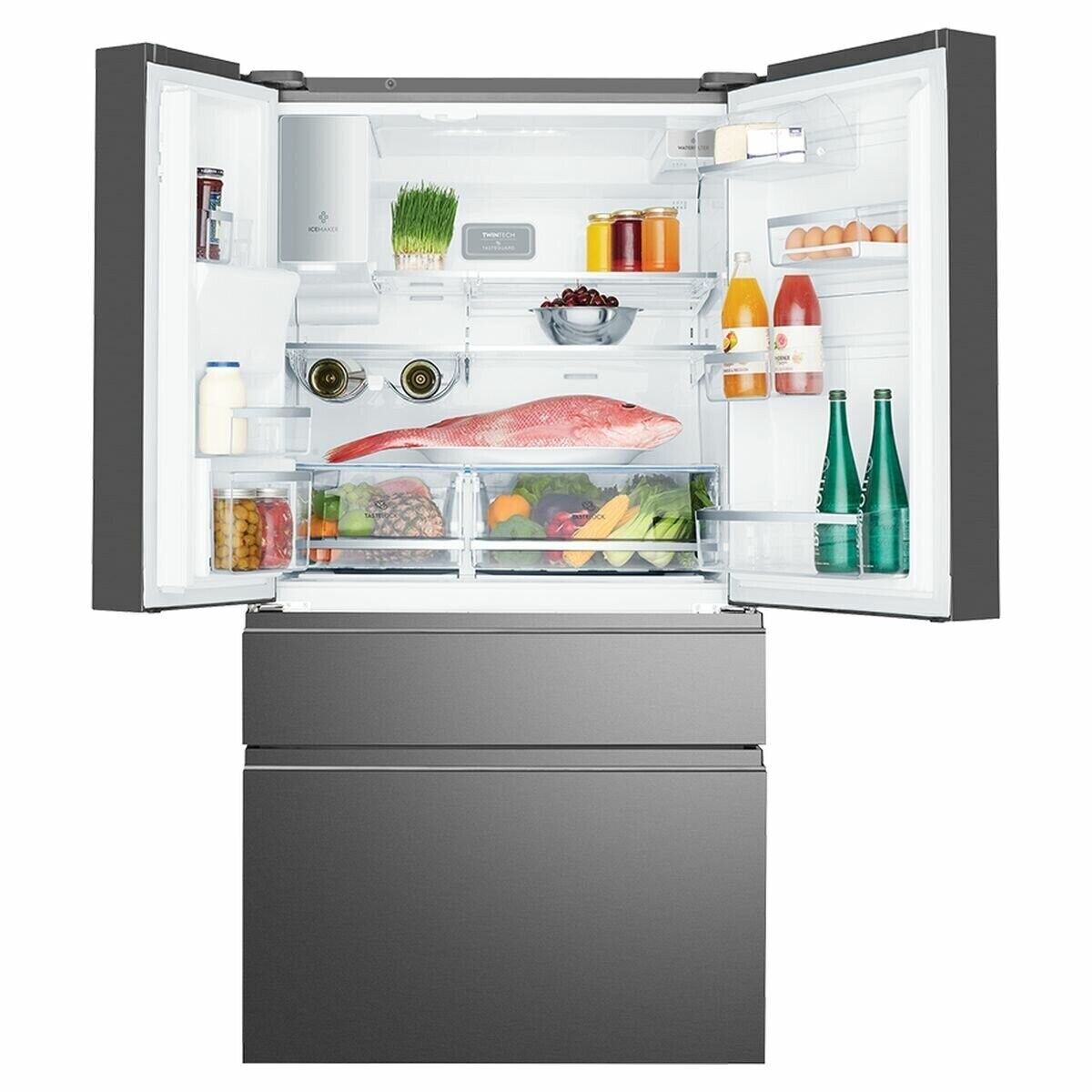 Electrolux 609LT black French door fridge with water dispenser and ice