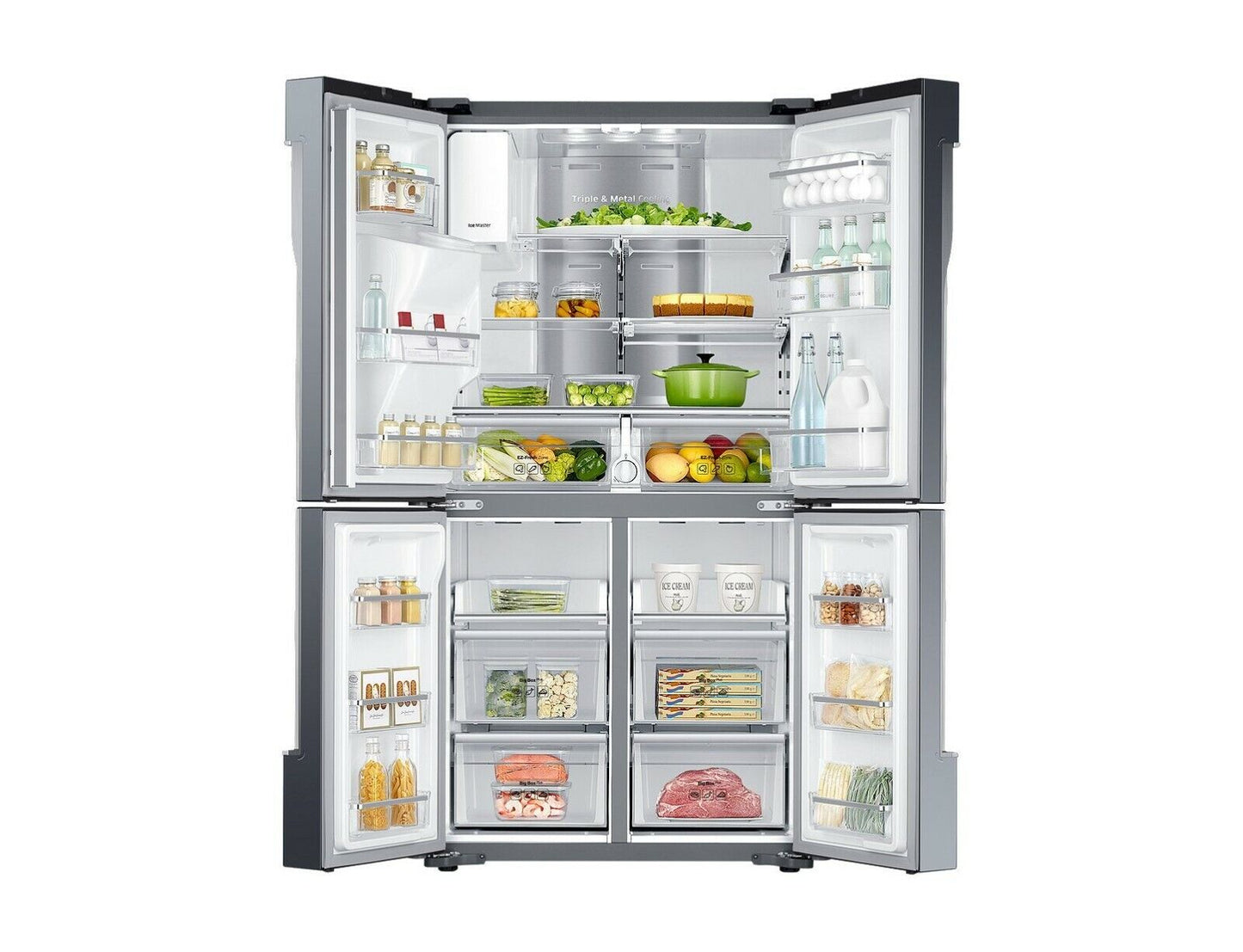 Samsung 719L French door Silver stainless steel refrigerator - Seconds