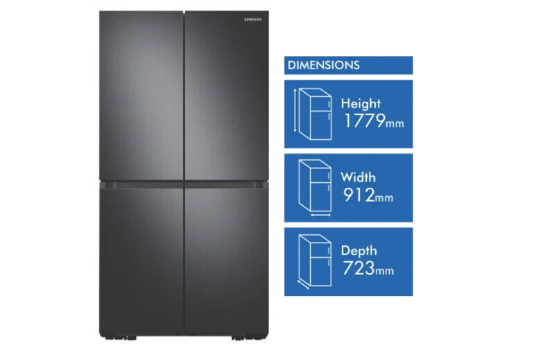 Samsung SRF7100B 649L French Door Fridge Black